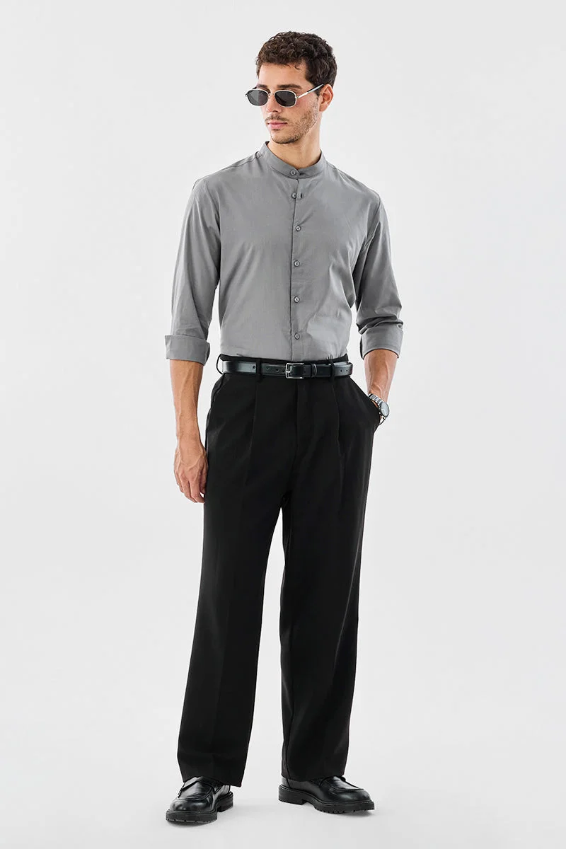 سنيتش Regular Fit Mandarin Shirt